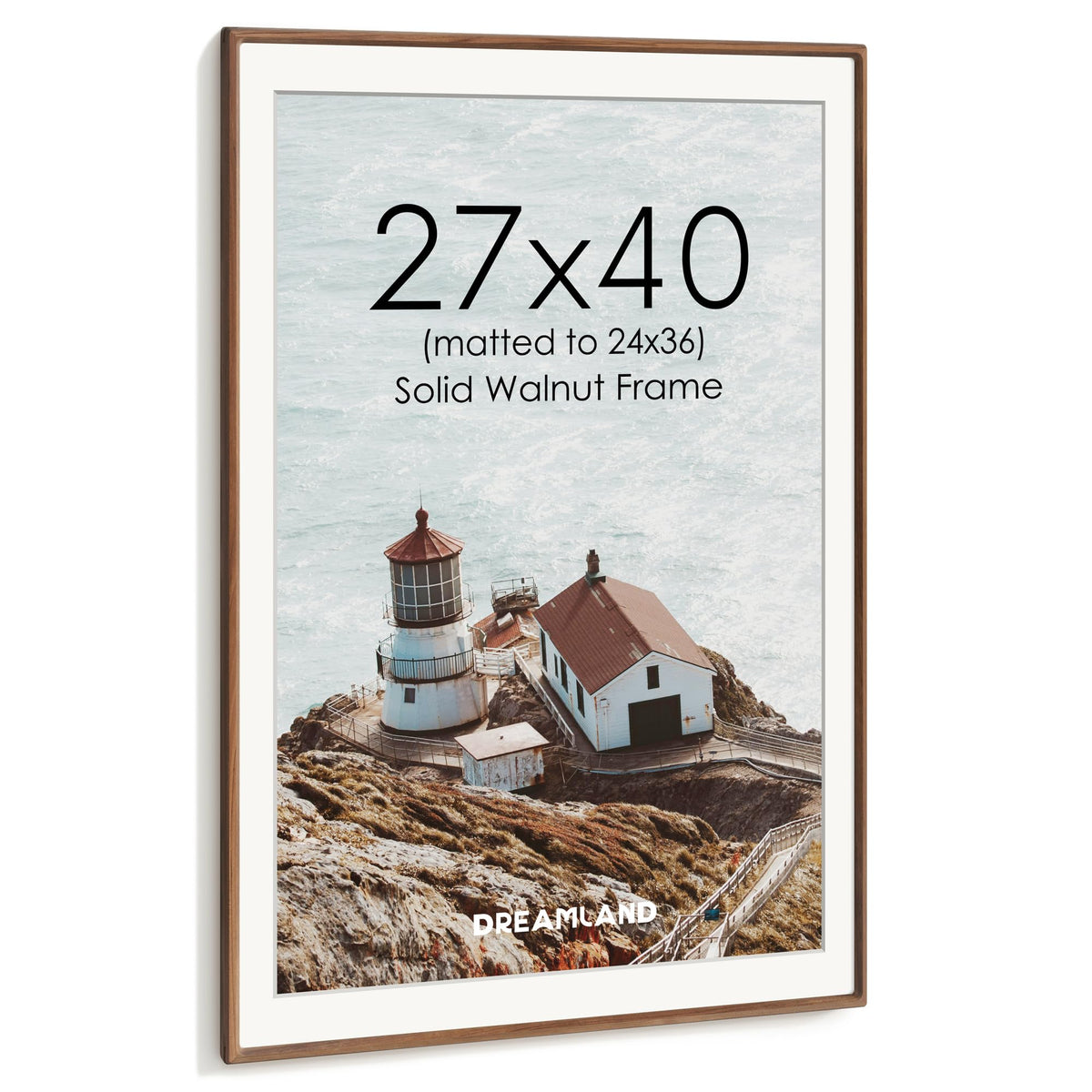 Dreamland 8x10 Picture Frame, USA-Sourced Oak Wood Photo Frames with HD Tempered Glass, 8 x 10 Wooden Frame Matted to 5 x 7, 8x10 Frames Handcrafted Rounded Corner for Tabletop or Wall Display