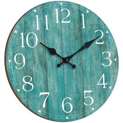8 Inch Wall Clock, Silent Battery Operated Analog Clock, Blue