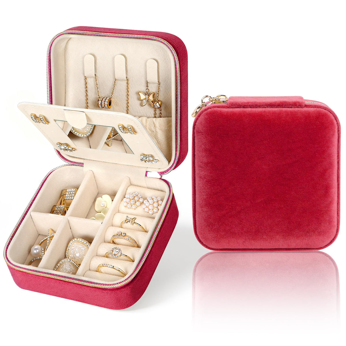 MFXIP Travel Jewelry Case Small Jewelry Box Jewelry Organizer Storage Case