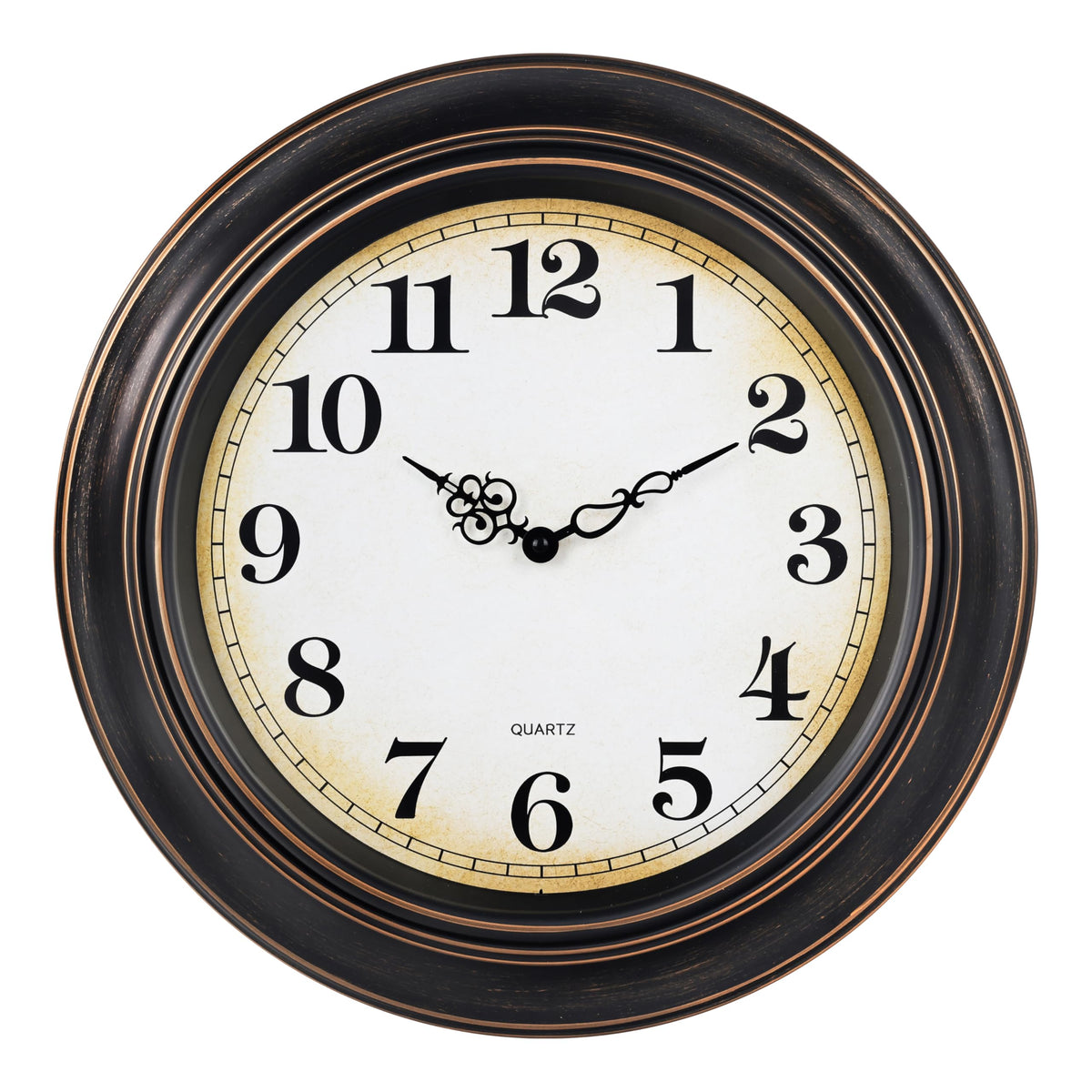 Yoiolclc Wall Clock Battery Operated Silent Non-Ticking Vintage Wall Clocks for Kitchen, School, Living Room (12Inch, Bronze)
