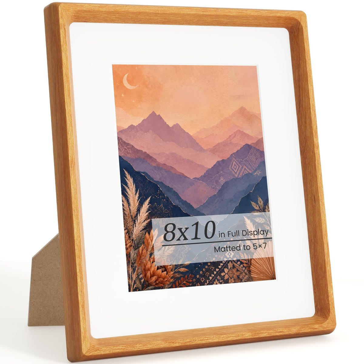 Picture Frames, Solid Walnut Wooden Frame,Round Corner Hand Craft Photo Frame, 11x14 Matted to 8x10, 11 by 14 Document Diploma Frame with HD Real Glass,Wall or Tabletop Display