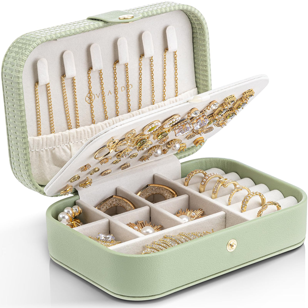 VLANDO Travel Jewelry Case, Portable Jewelry Earring Box Organizer