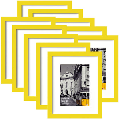 eletecpro 8x10 Picture Frames, Acrylic Cover, Black, Set of 10