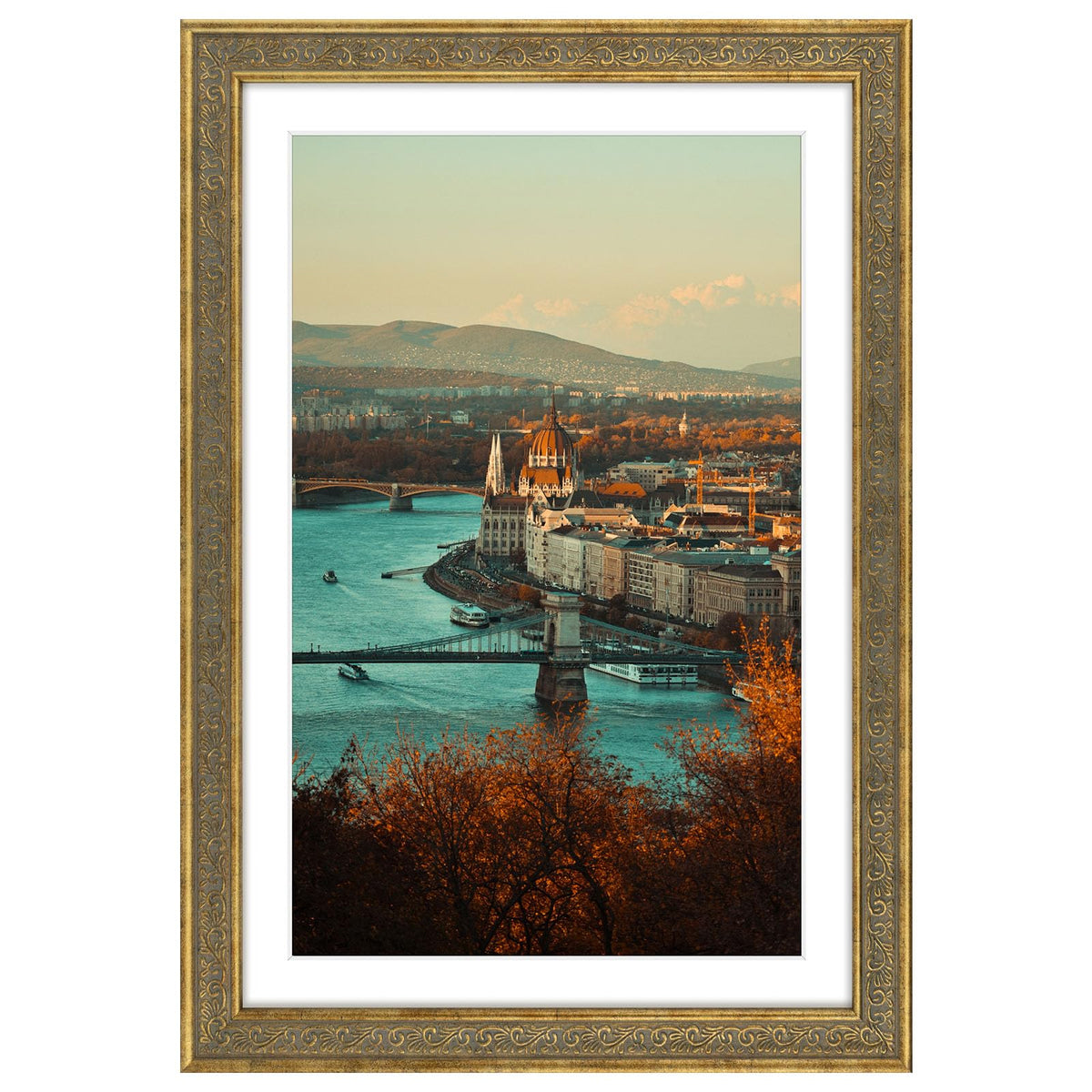 Golden State Art 11x14 Bronze Photo Frame White Mat for 8x10 Real Glass