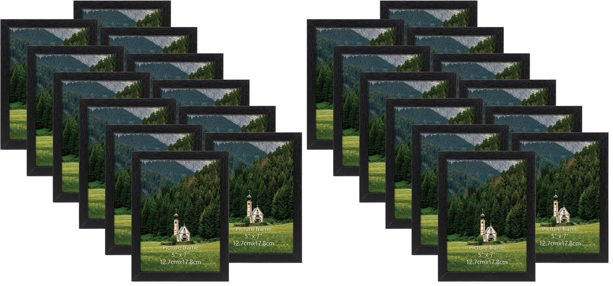 HORLIMER 8x10 Picture Frame Set of 15, Black Picture Frames Display 8 by 10 Photo for Wall or Tabletop