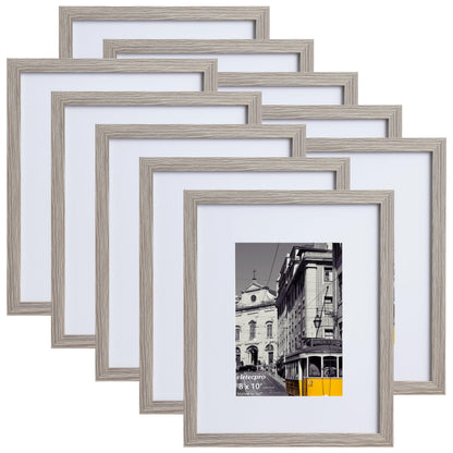eletecpro 8x10 Picture Frames, Acrylic Cover, Black, Set of 10