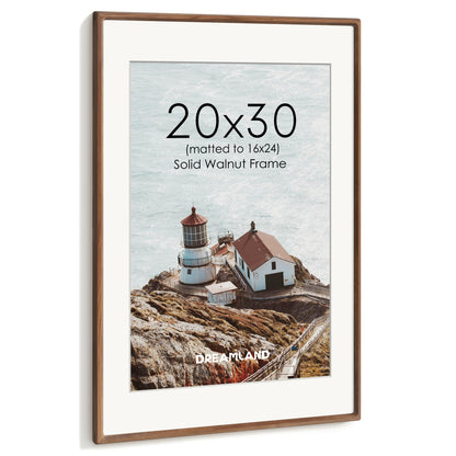 Dreamland 5x7 Picture Frame, USA-Sourced Oak Wood Photo Frames with HD Tempered Glass, 5 x 7 Wooden Frame Matted to 4 x 6, 5x7 Frames Handcrafted Rounded Corner for Tabletop or Wall Display
