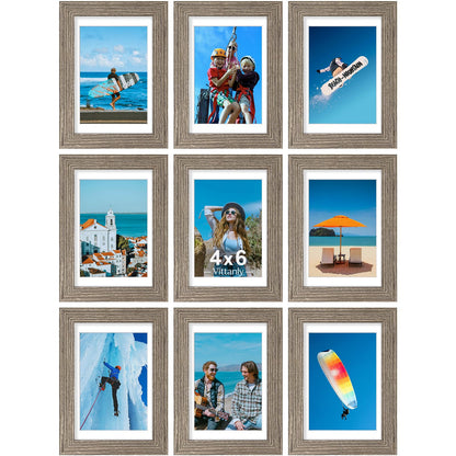 Vittanly 8x10 Picture Frames Set of 9 for Wall or Tabletop Display, Black