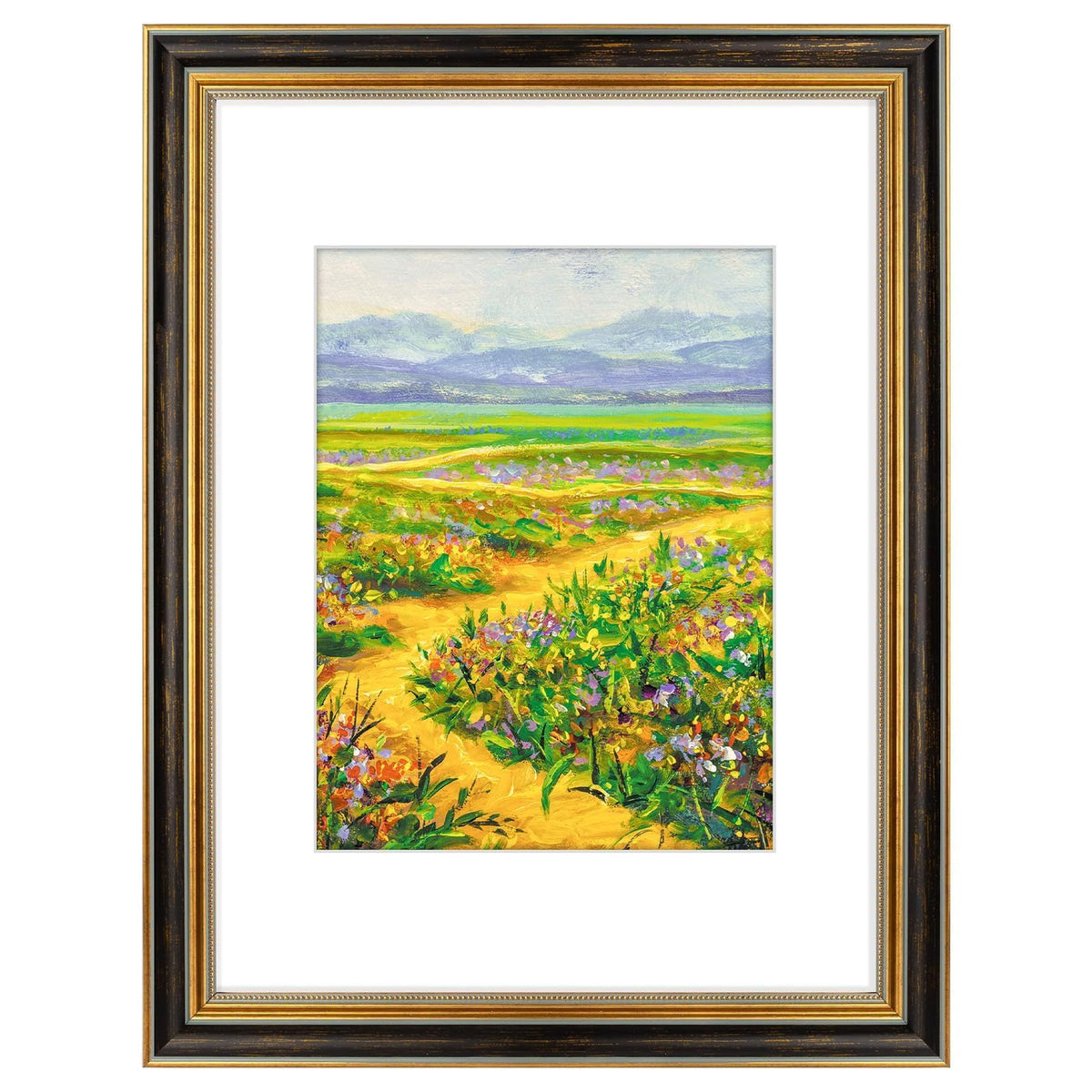Golden State Art,8x10 Ornate Picture Frame Holds 5x7 Photo,Green Gold