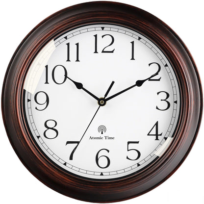 KECYET 8.5" Wall Clock with Thermometers Vintage Silent Battery Operated