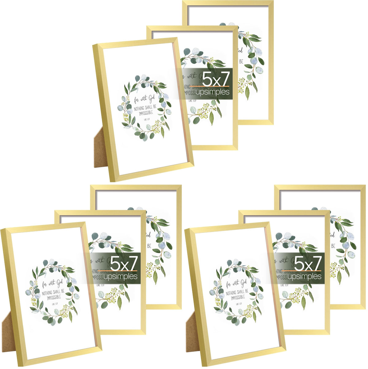 upsimples 4x6 Picture Frame Glass, Thin Border, Black Photo Frames, 3 Pack