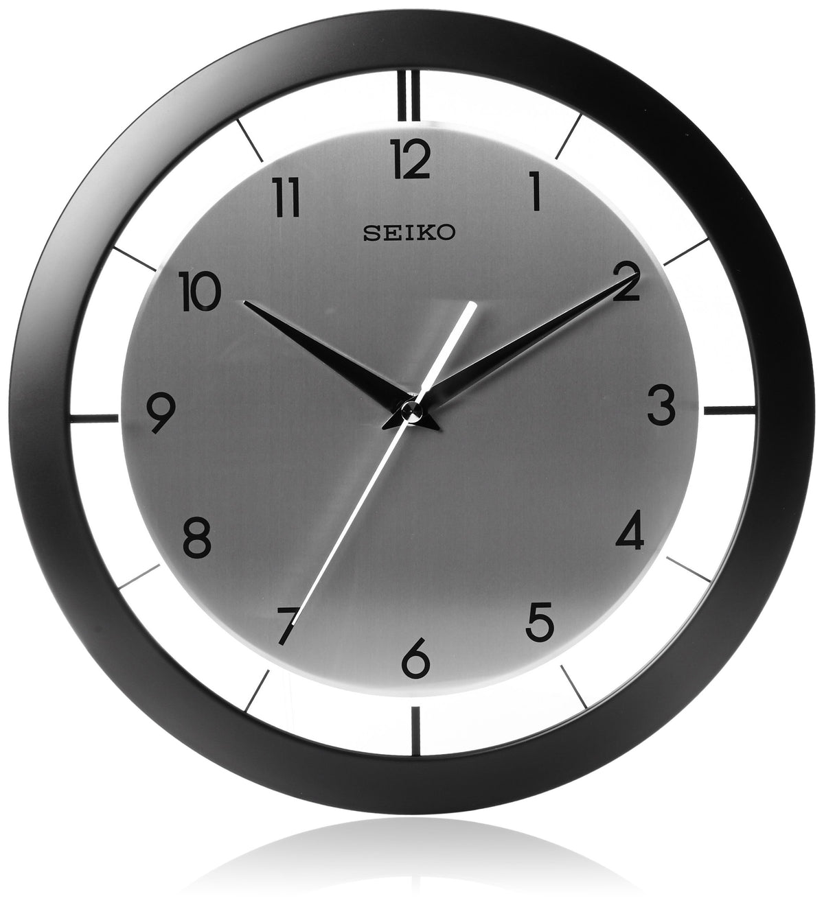 SEIKO QXA520WLH Metal Non Ticking Wall Clock, White, 11 Inch