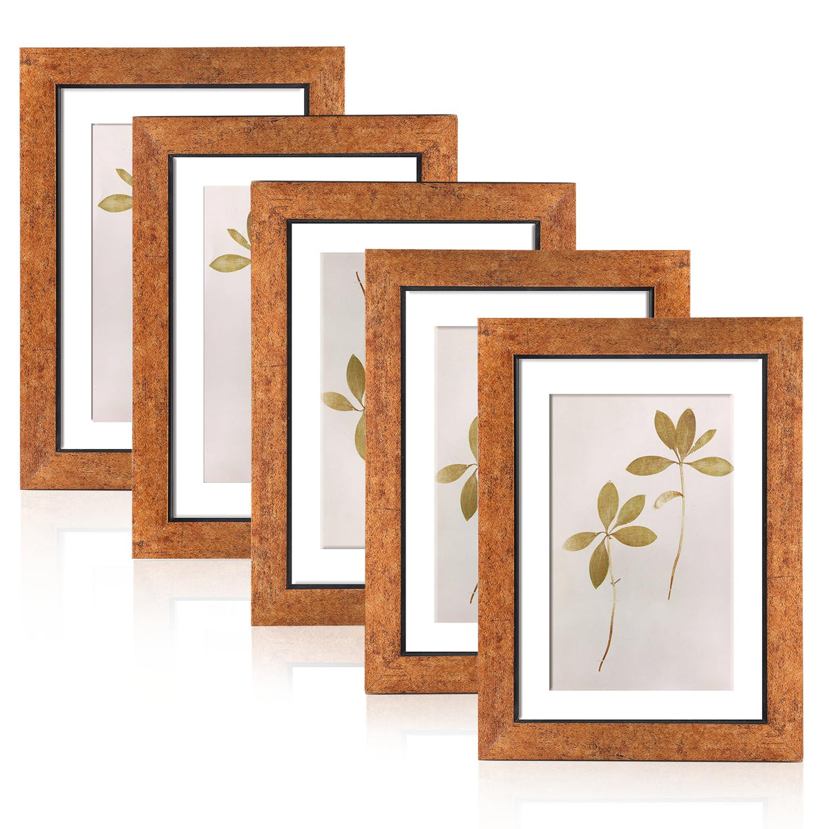 Fixwal 5x7 Picture Frame Set of 5 with Tempered Glass, Multicolor