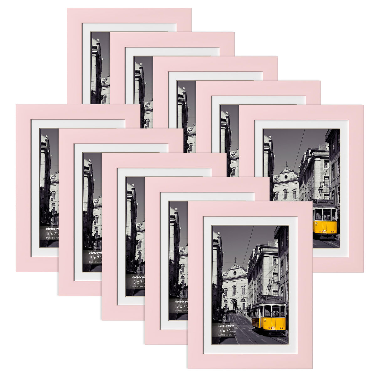 eletecpro 8x10 Picture Frames, Acrylic Cover, Black, Set of 10