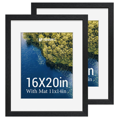 5x7 picture frame 4 Pack, 4x6 Mat, Black Wood, Glass, for Photo