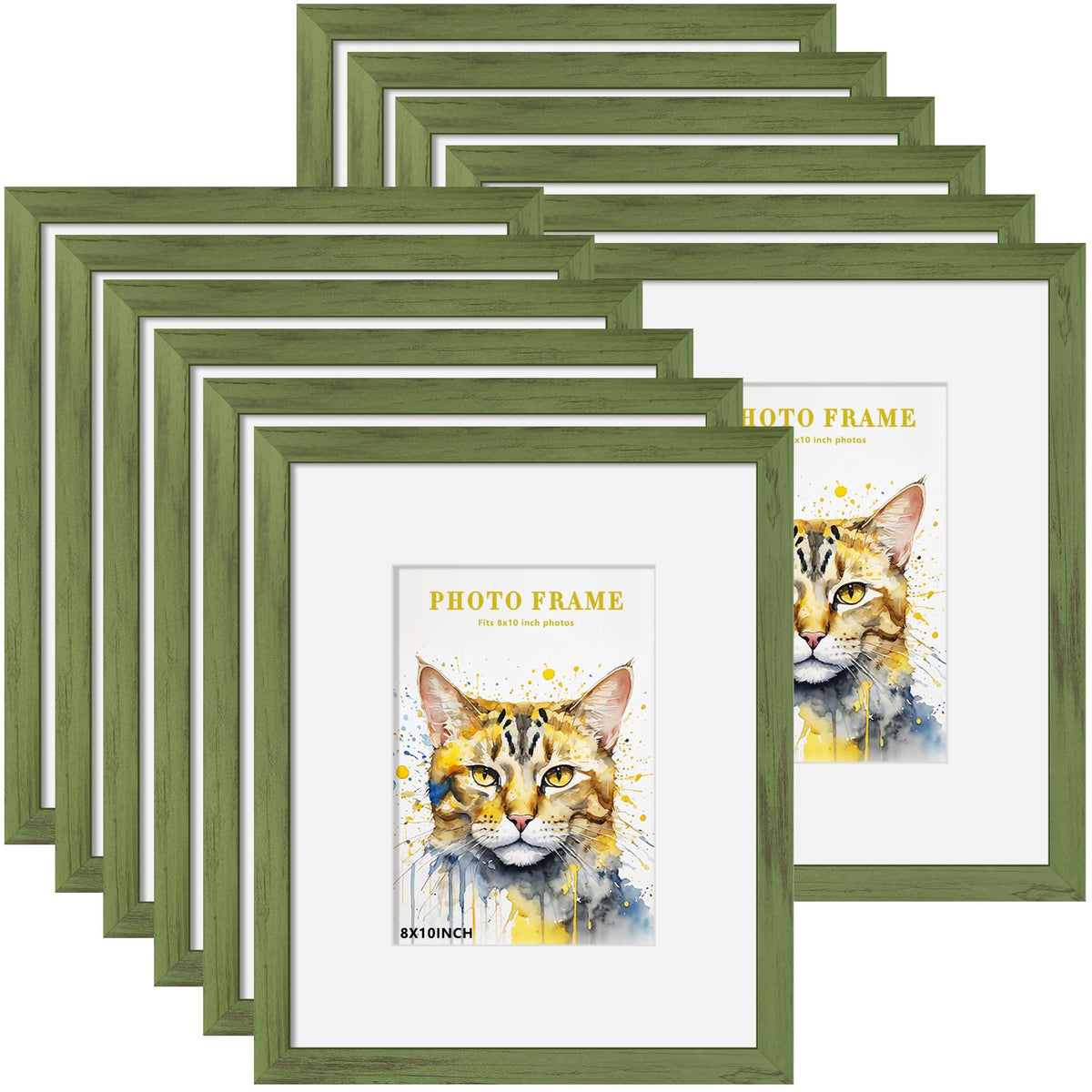 Picrit 8x10 Picture Frame Set of 12, Modern Gallery Wall Frames, Black