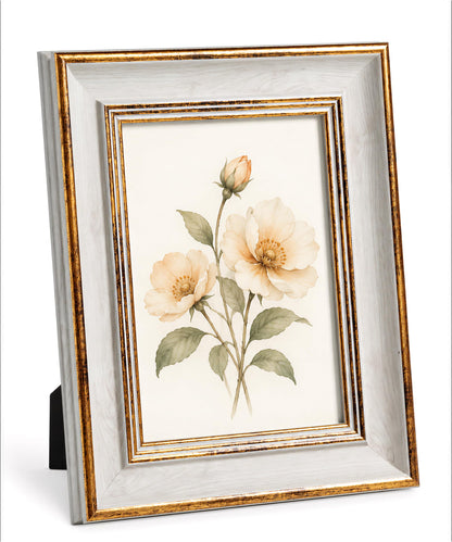 Afuly Vintage 8x10 Picture Frame Antique White Gold Photo Frame