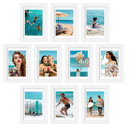 upsimples 5x7 Picture Frame, Photo Collage Wall Decor Set of 10, Black