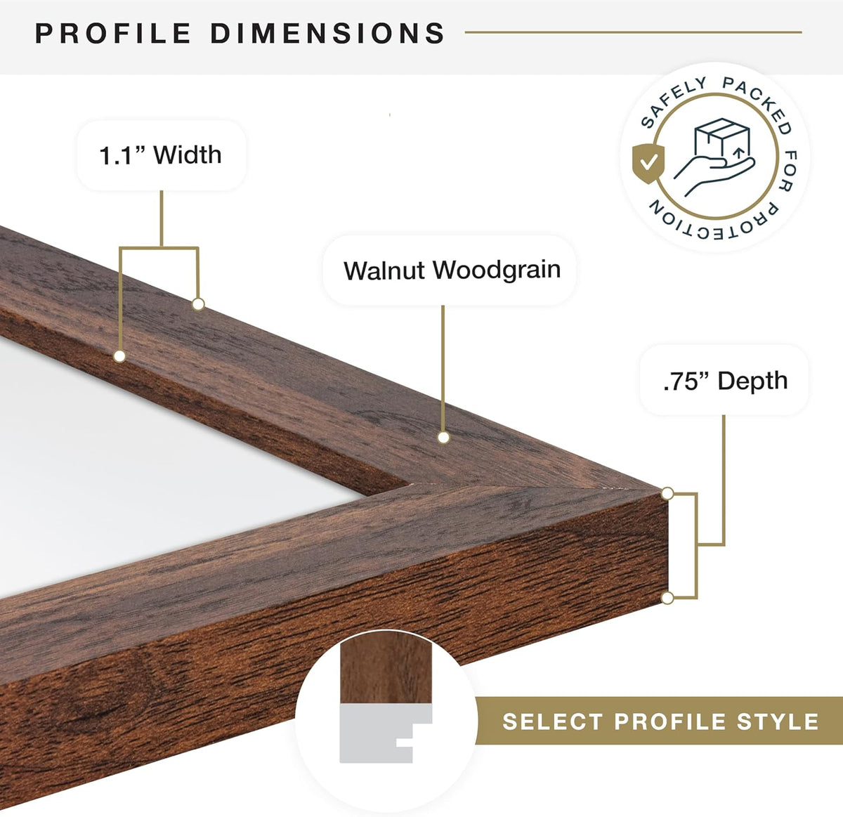 MCS Studio Gallery Poster Frame, 16x20, Walnut Woodgrain