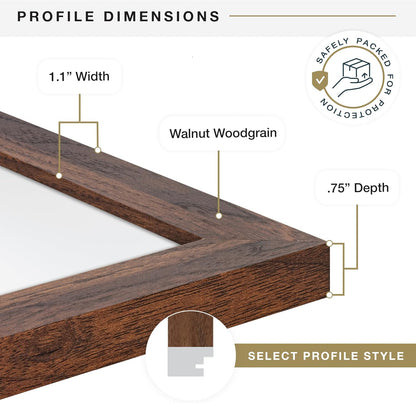 MCS Studio Gallery Poster Frame, 16x20, Walnut Woodgrain