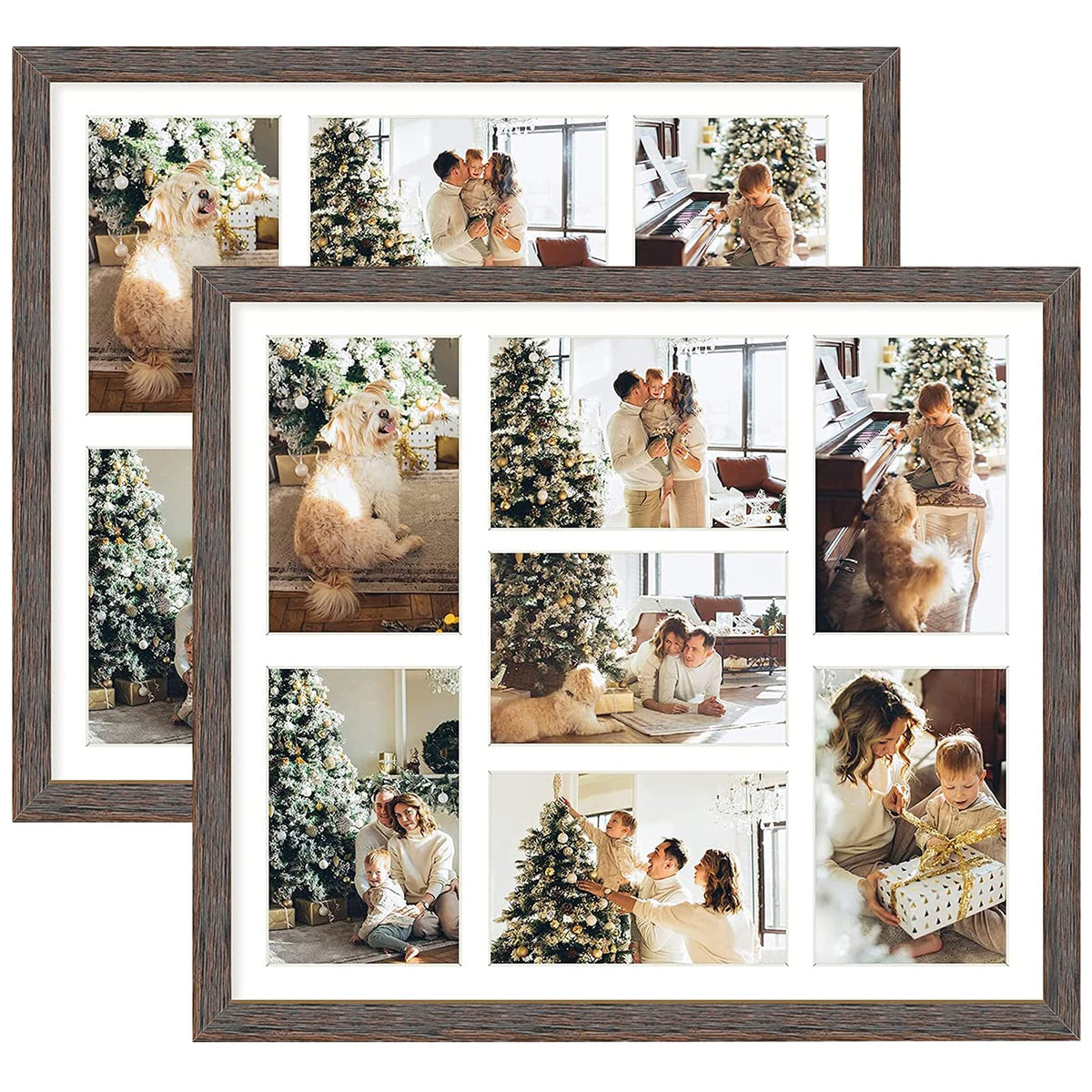 Golden State Art 9-Openings 4x6 Wood Collage Picture Frame Black