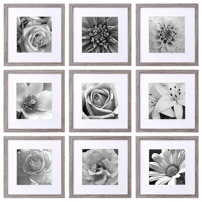 eletecpro Picture Frames Set of 9, 12x12 in, Acrylic Cover, Black