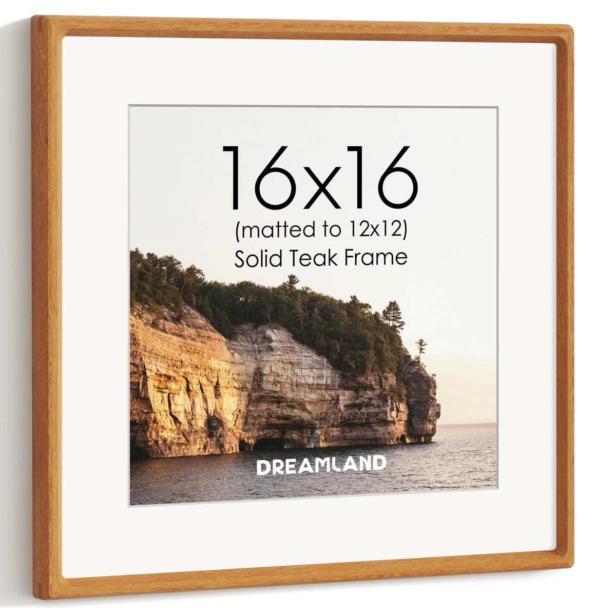 Dreamland 8x10 Picture Frame, USA-Sourced Oak Wood Photo Frames with HD Tempered Glass, 8 x 10 Wooden Frame Matted to 5 x 7, 8x10 Frames Handcrafted Rounded Corner for Tabletop or Wall Display