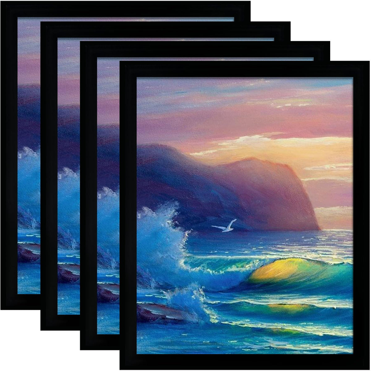 SESEAT 8x10 Picture Frames Rustic Brown with Mat Photo Frames 4 Packs for Tabletop or Wall