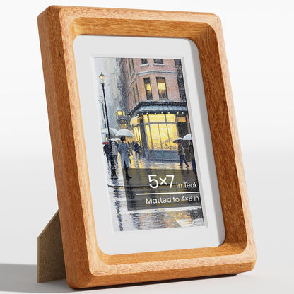 11x14 Picture Frame, Walnut Wooden Picture Frames for Wall Matted 8x10