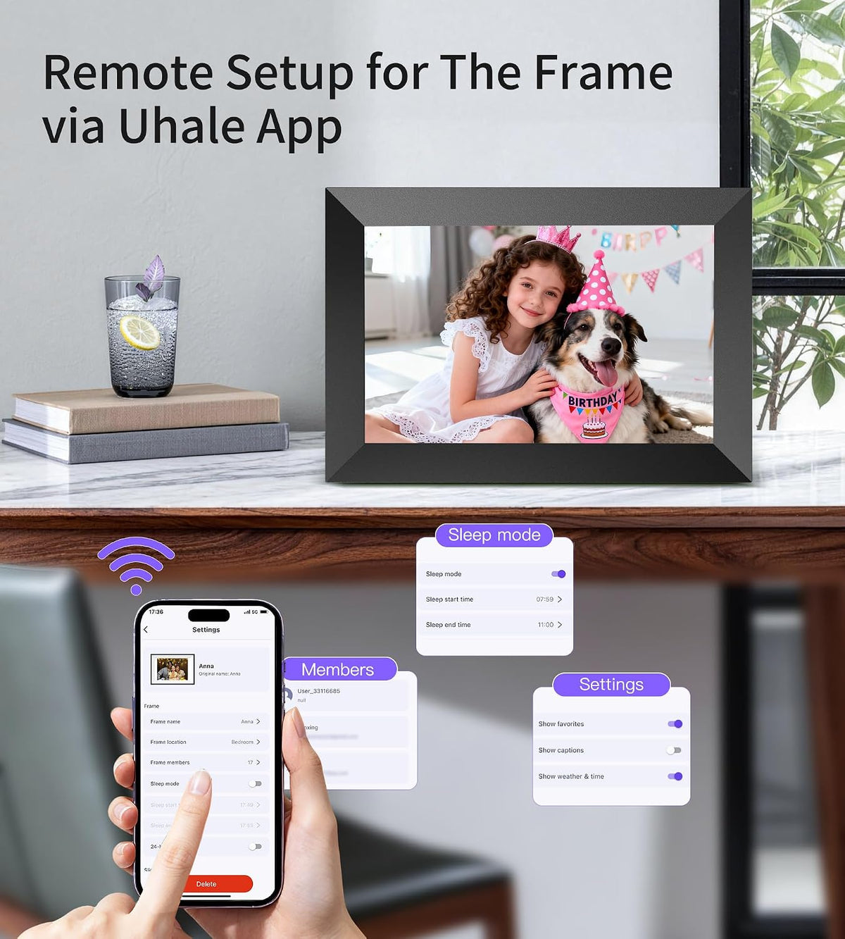 Uhale Digital Picture Frame 10.1" WiFi Electronic Photo Frames 32GB Storage