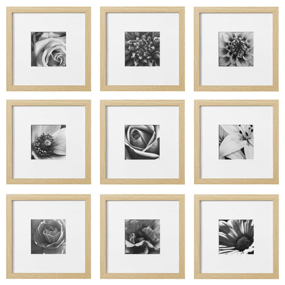 eletecpro Picture Frames Set of 9, 12x12 in, Acrylic Cover, Black