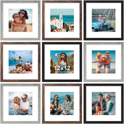 Vittanly 8x10 Picture Frames Set of 9 for Wall or Tabletop Display, Black