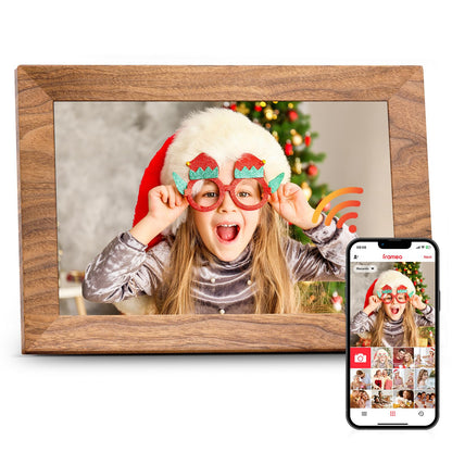 Frameo 10.1 Inch WiFi Digital Picture Frame with 32GB Memory, 1280 x 800 IPS Touch Screen Smart Electronic Photo Frame, Wall Mountable, Auto-Rotate, Share Photos/Videos Via Frameo App from Anywhere