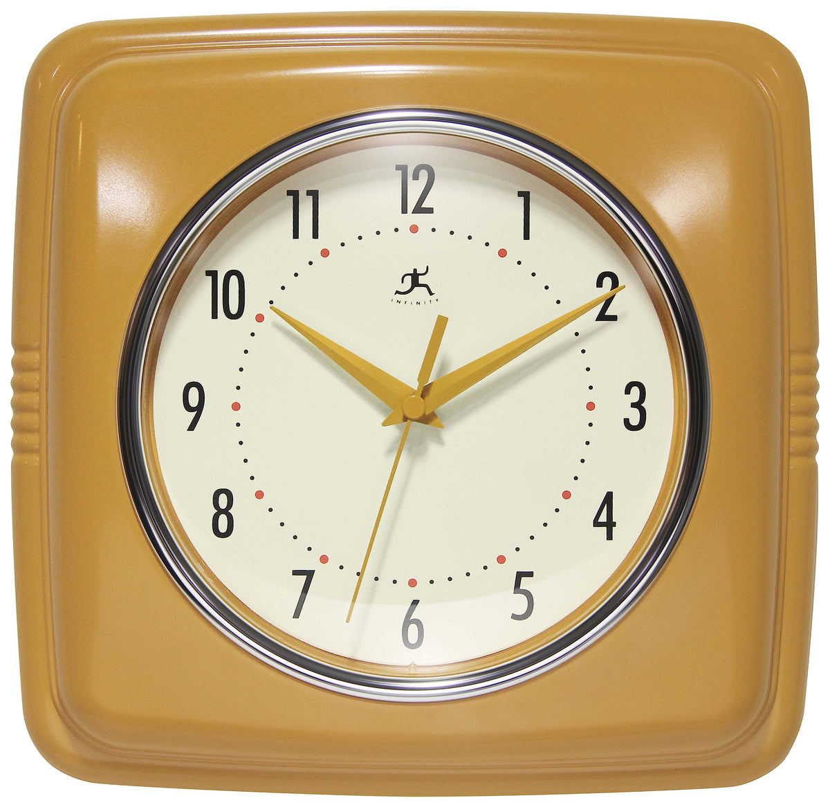 Infinity Instruments Retro Wall Clock for Living Room – Silent