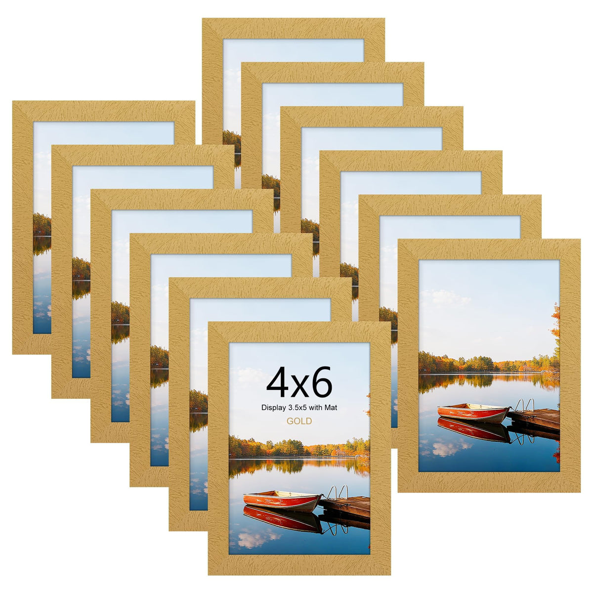 Picrit 8x10 Picture Frame Set of 12, Modern Gallery Wall Frames, Black