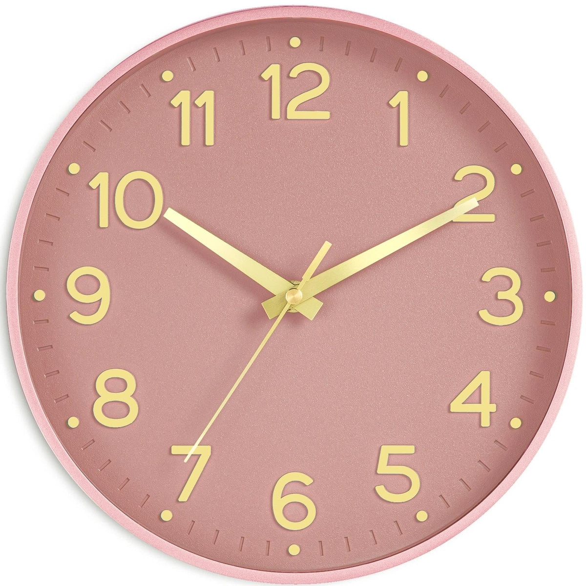 Roymnie 14 Inch Wall Clock Battery Operated Silent Non Ticking Green Analog