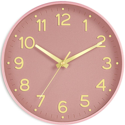 Roymnie 14 Inch Wall Clock Battery Operated Silent Non Ticking Green Analog