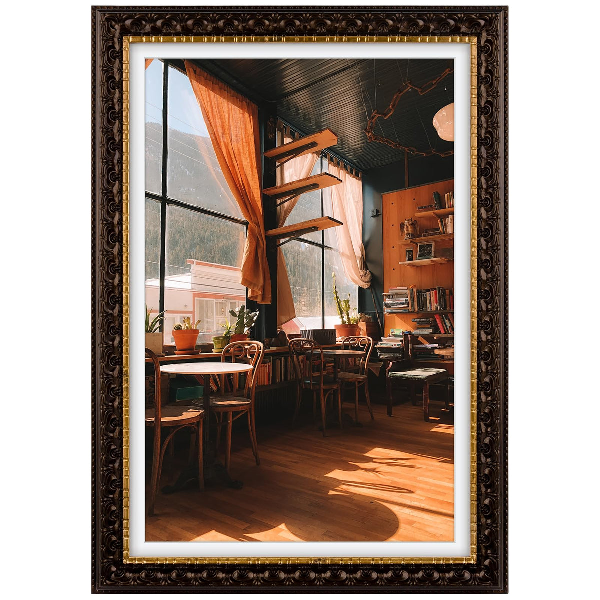 Golden State Art 11x14 Bronze Photo Frame White Mat for 8x10 Real Glass