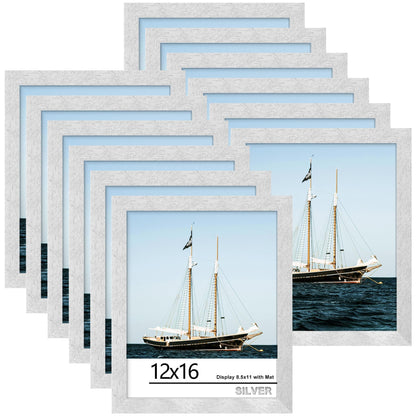 Picrit 8x10 Picture Frame Set of 12, Modern Gallery Wall Frames, Black