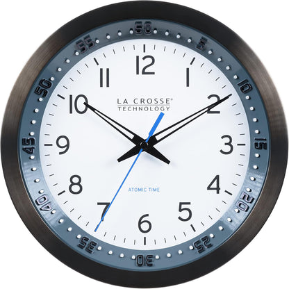 La Crosse Technology Atomic Wall Clock, Metal, 10" (404-54667)