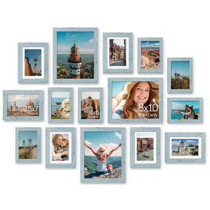 Vittanly 15 Pack Picture Frames Collage Wall Decor, Wall/Tabletop Display