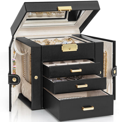 AKOZLIN 4-Tier Jewelry Box 3 Drawers Jewelry Storage Organizer for Women