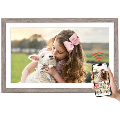 64GB 15.6" Frameo Digital Picture Frame WiFi, Large Electronic Photo Frames