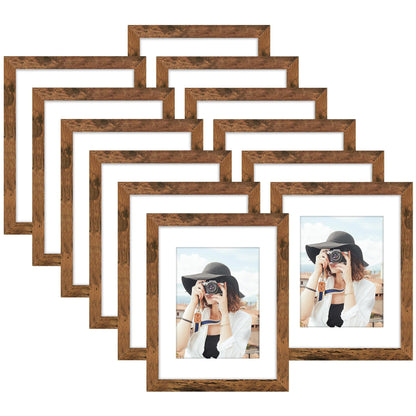 Picrit 8x10 Picture Frame Set of 12, Modern Gallery Wall Frames, Black