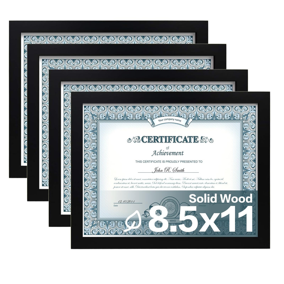 Egofine 8x10 Picture Frames Set of 4, Made of Solid Wood Covered by Plexiglass 4x6 and 5x7 with Mat or 8x10 without Mat, for Table Top Display and Wall Mounting Photo Frame White