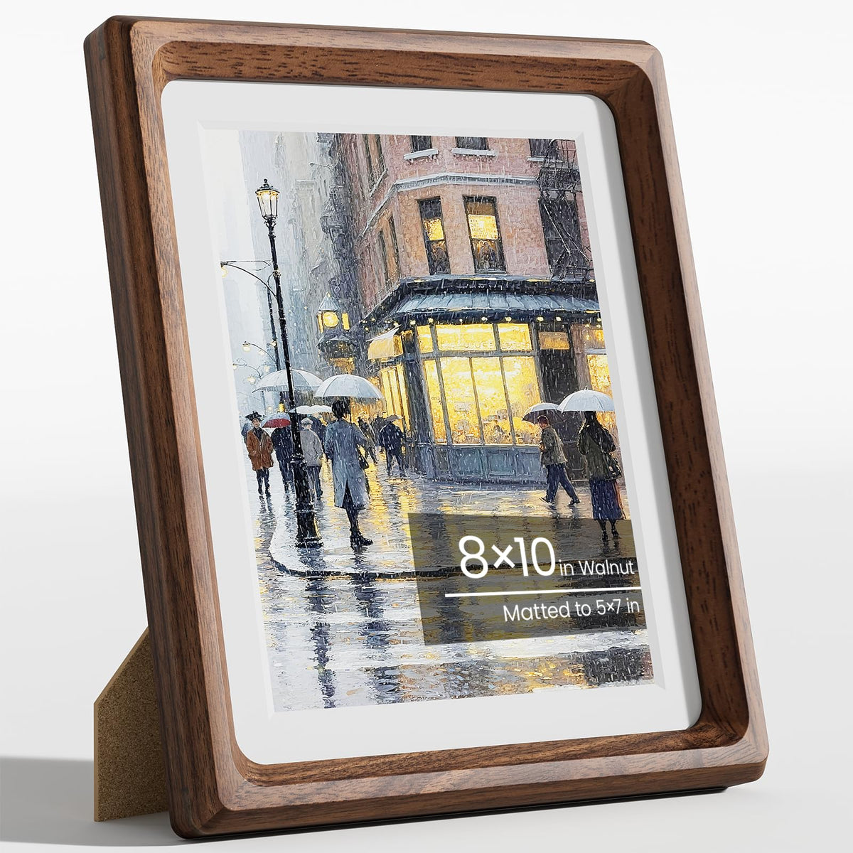 11x14 Picture Frame, Walnut Wooden Picture Frames for Wall Matted 8x10