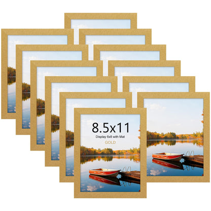 Picrit 8x10 Picture Frame Set of 12, Modern Gallery Wall Frames, Black