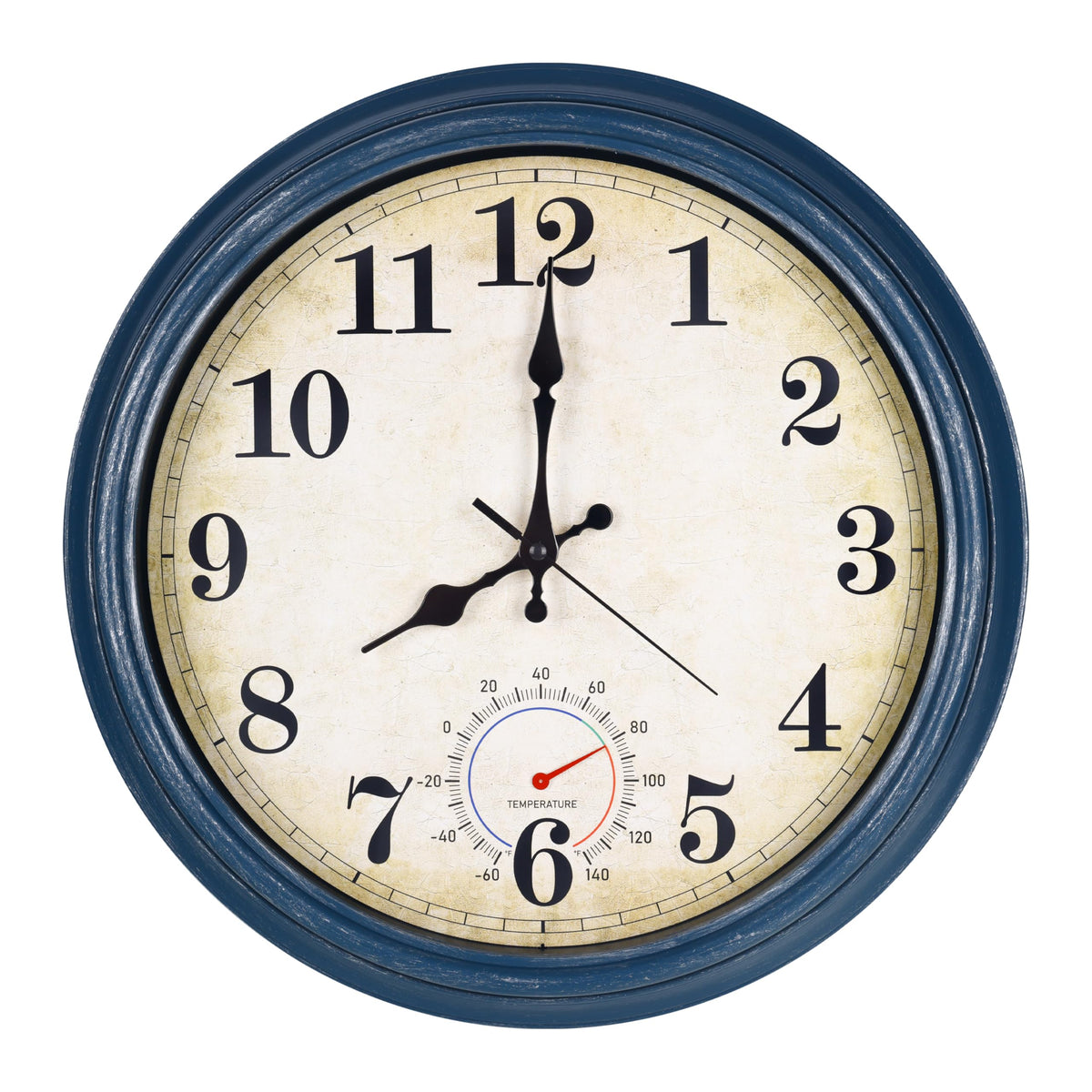 Wall Clock Battery Operated Silent Small Rustic Wall Clocks for Kitchen Bathroom Bedroom 8 Inch Blue