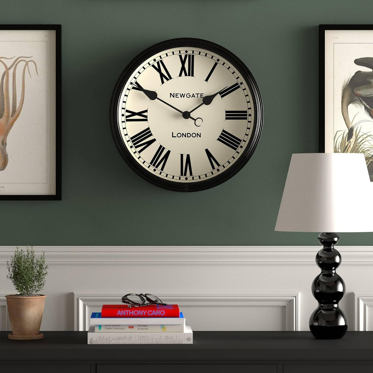 NEWGATE® Spitalfields wall Clock | Large Classic Metal Clock | 16"