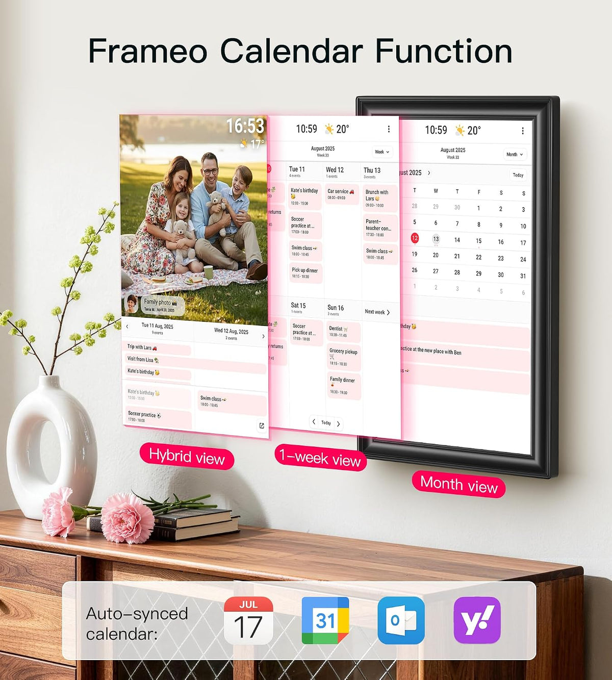 64GB 15.6" Frameo Digital Picture Frame WiFi, Large Electronic Photo Frames